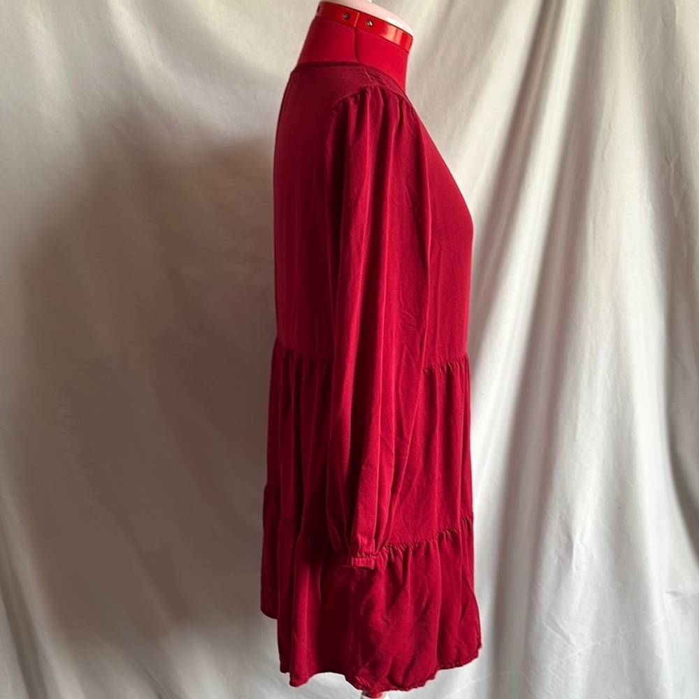 SHEIN Burgundy Buttoned Long Sleeve Dress SM224 - Picture 2 of 7